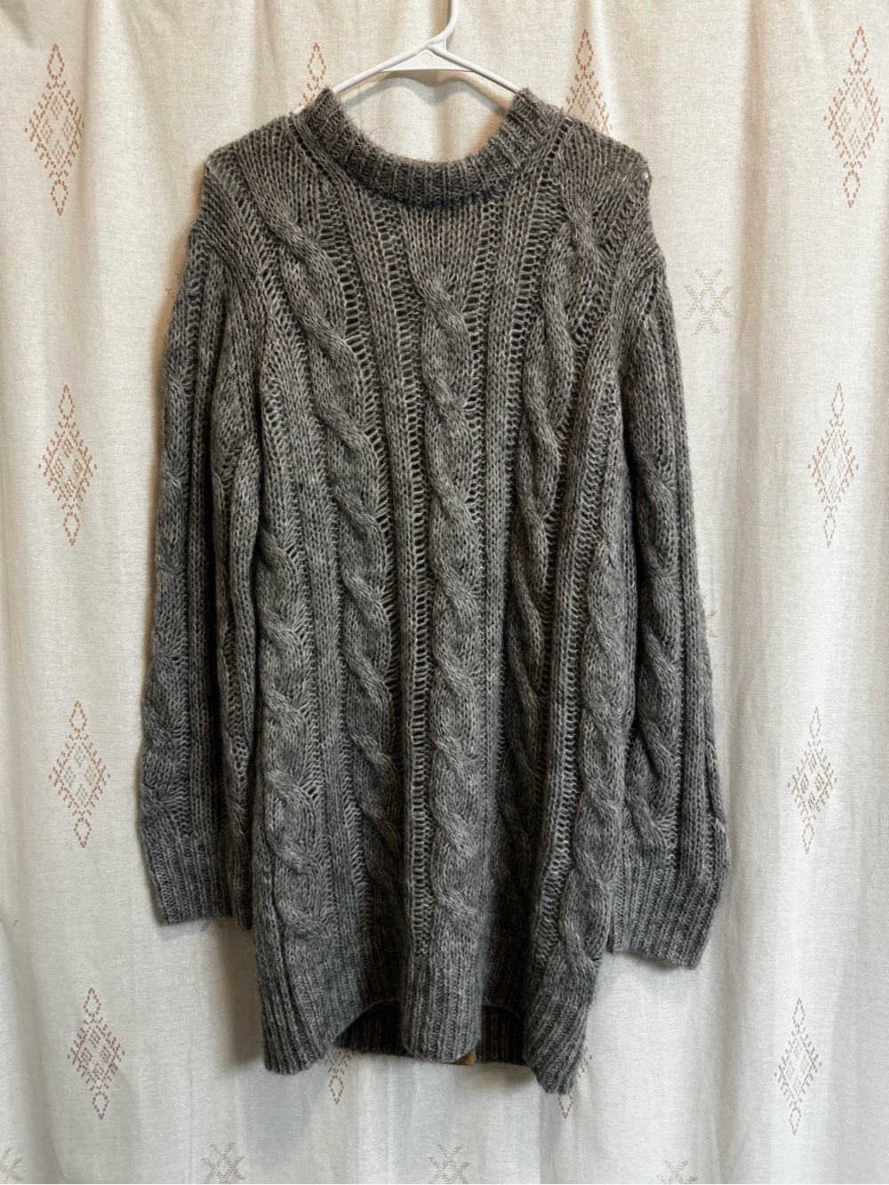 Michael Kors Gray Cable Knit Sweater Dress
